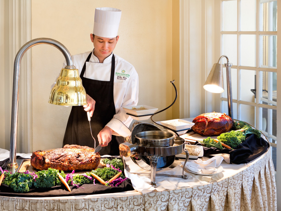 Hotel Galvez brunch carving station