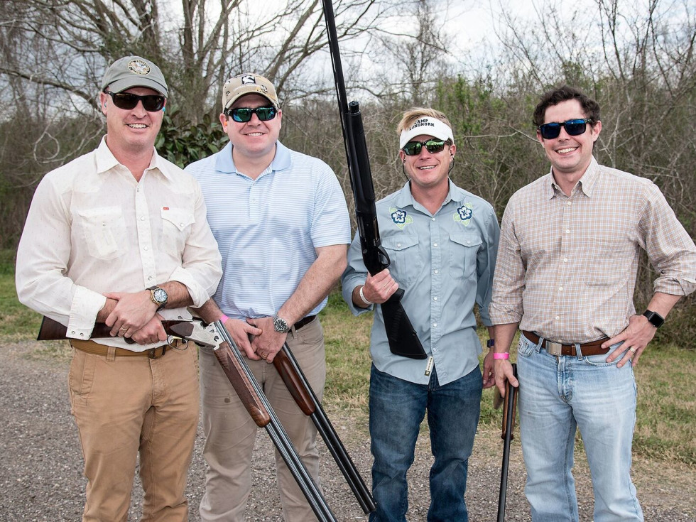 Jonathan Moseley, Todd Moore, Matt Strange, Max Mischer at Memorial Hermann Clay Shoot