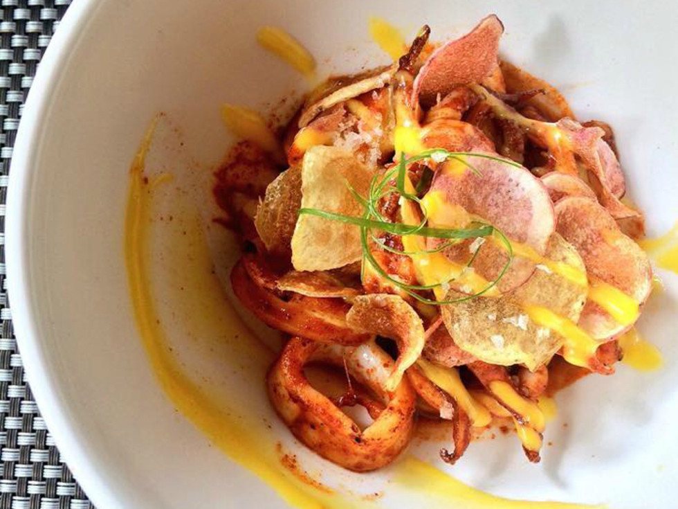 Trace at the W Austin hotel restaurant food blackened calamari