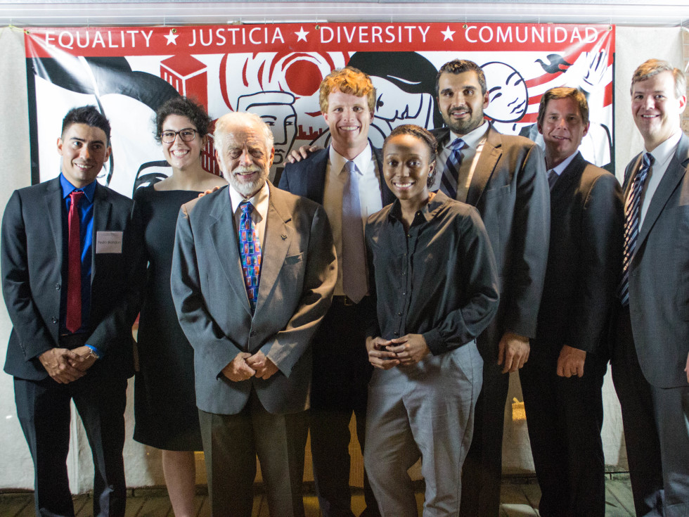 Texas Civil Rights Project fundraiser Pedro Blandon, Wallis Nader, Jim Harrington, Joe Kennedy III Porscha Brown, Amin Alehashem , Kyle Wright