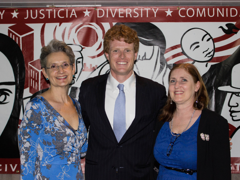 Barbra Radnofsky, Joe Kennedy III and Michelle P. Mullin at Texas Civil Rights Project fundraiser