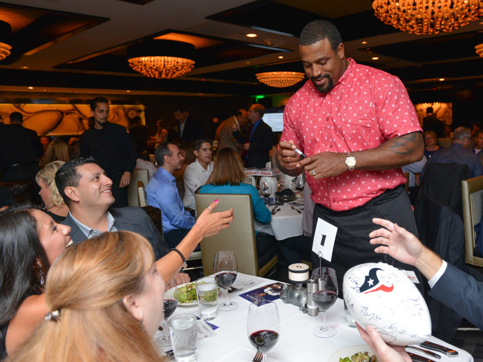 Arian Foster charity dinner Morton's Duane Brown