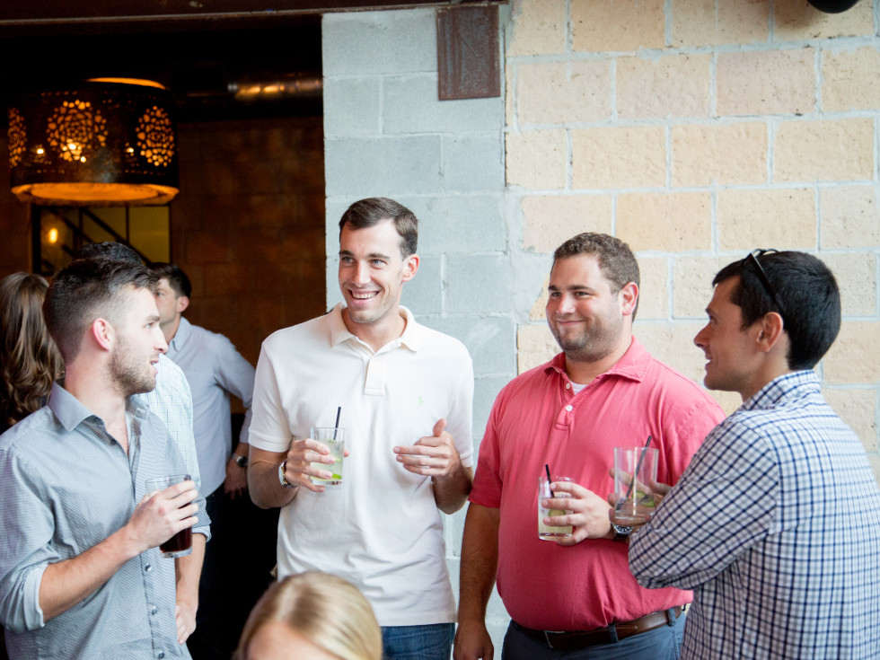 Houston, Casa de Esperanza YP Happy Hour, September 2015, Patrick Hawkey, Toff Fineman, Devin Magnussen, Kamen Kanev.