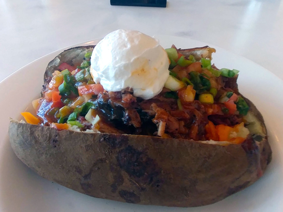 Houston, Texans whats new at NRG Stadium event, August 2017, baked potato