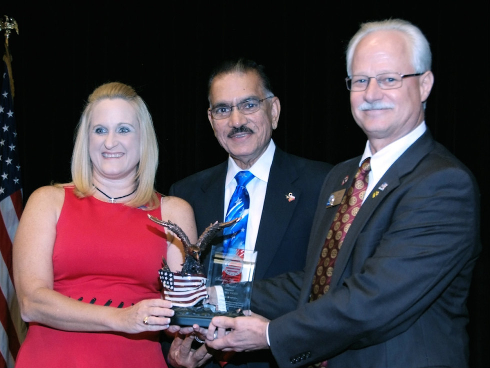 PDG Rhonda Walls Kerby, PDG Sunny Sharma, DG Bill Palko