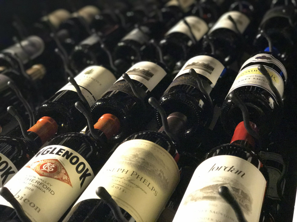 Bottles of red wine