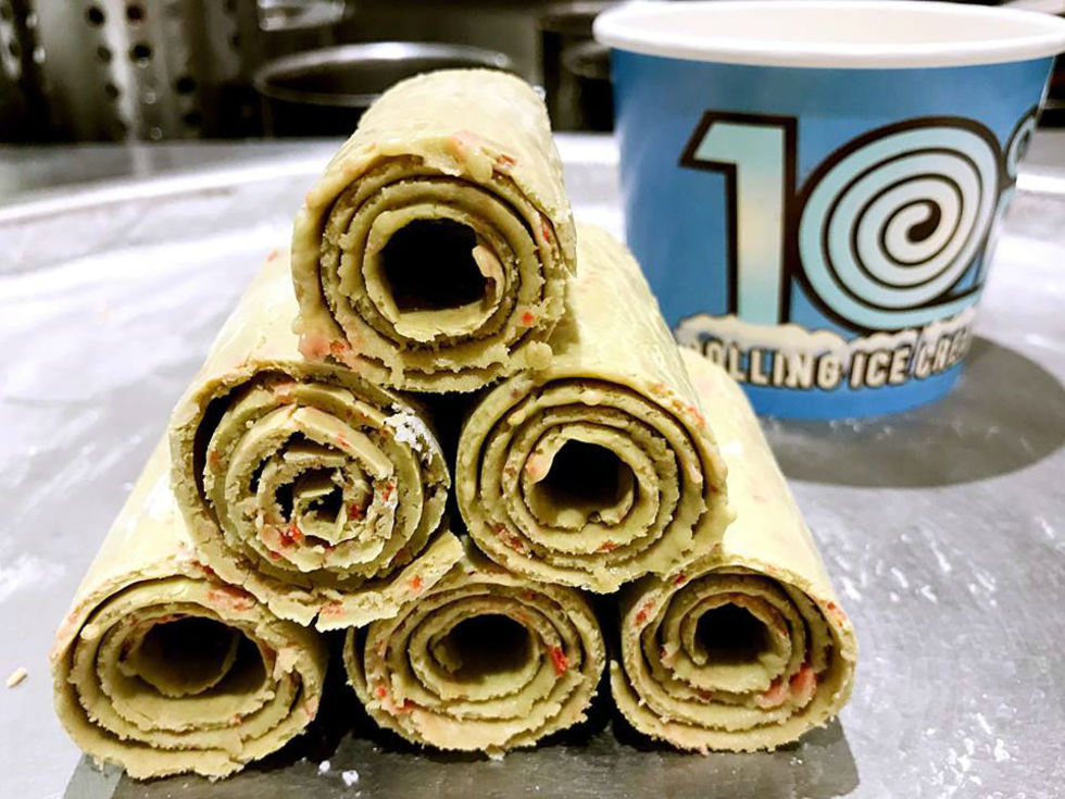 rolled ice cream table