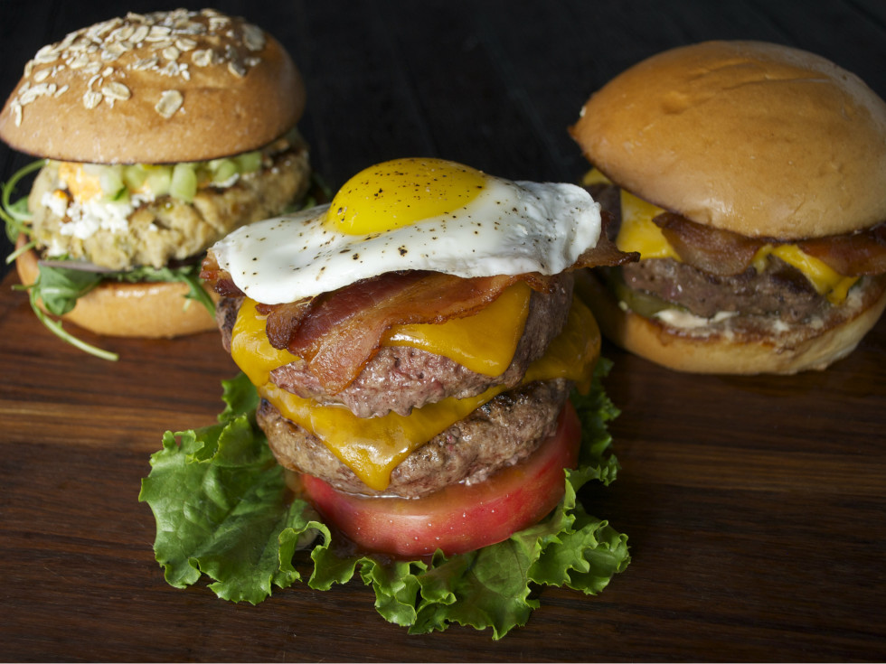 Trio of burgers
