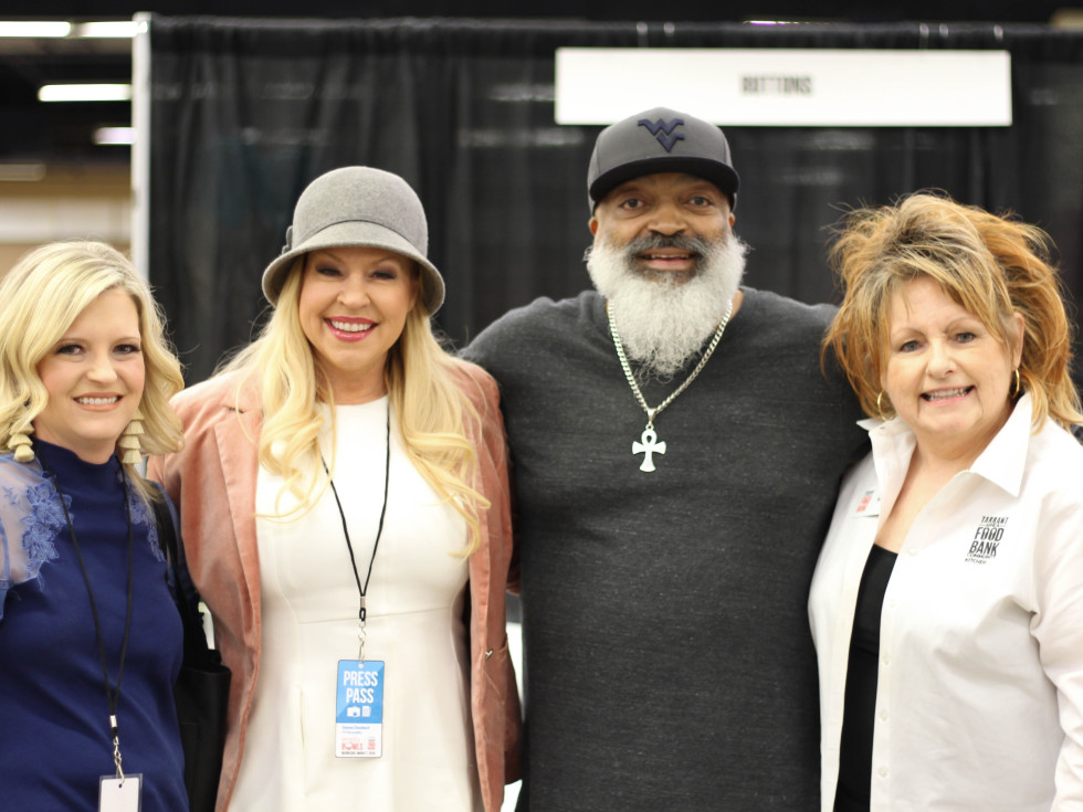 Heather Dombeck-Wakefield, Tammy Dombeck, Chef Keith Hicks and Ms. B, Fort Worth Empty Bowls 2018