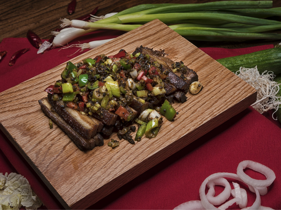 Hot Berkshire pork belly from Pepper Twins