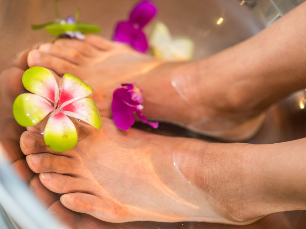 Woman receiving a passion fruit agave pedicure