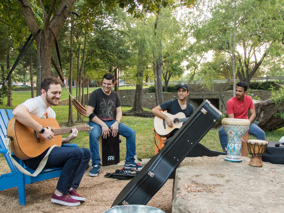 People at a music jam session