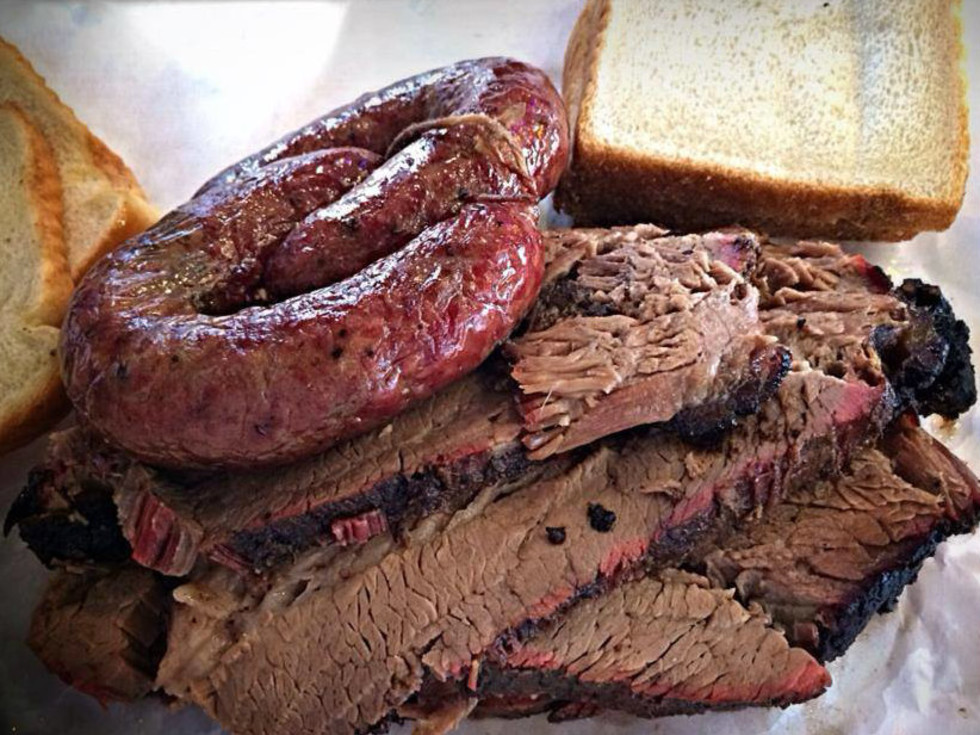 Brisket and sausage at Lockhart Smokehouse in Dallas