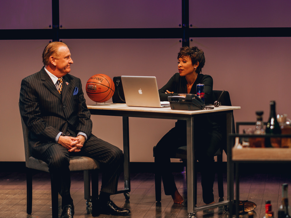 Bob Hess and Kenneisha Thompson in King Liz at Amphibian Stage Productions