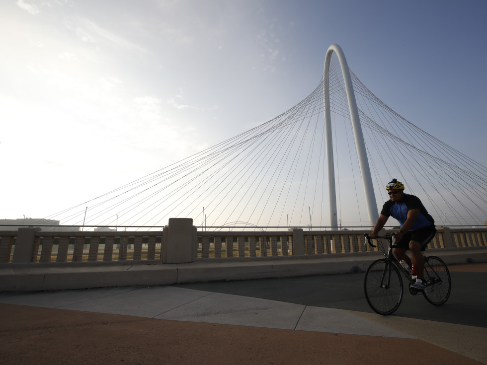 Dallas Bike Ride over Margaret Hunt Hill Bridge