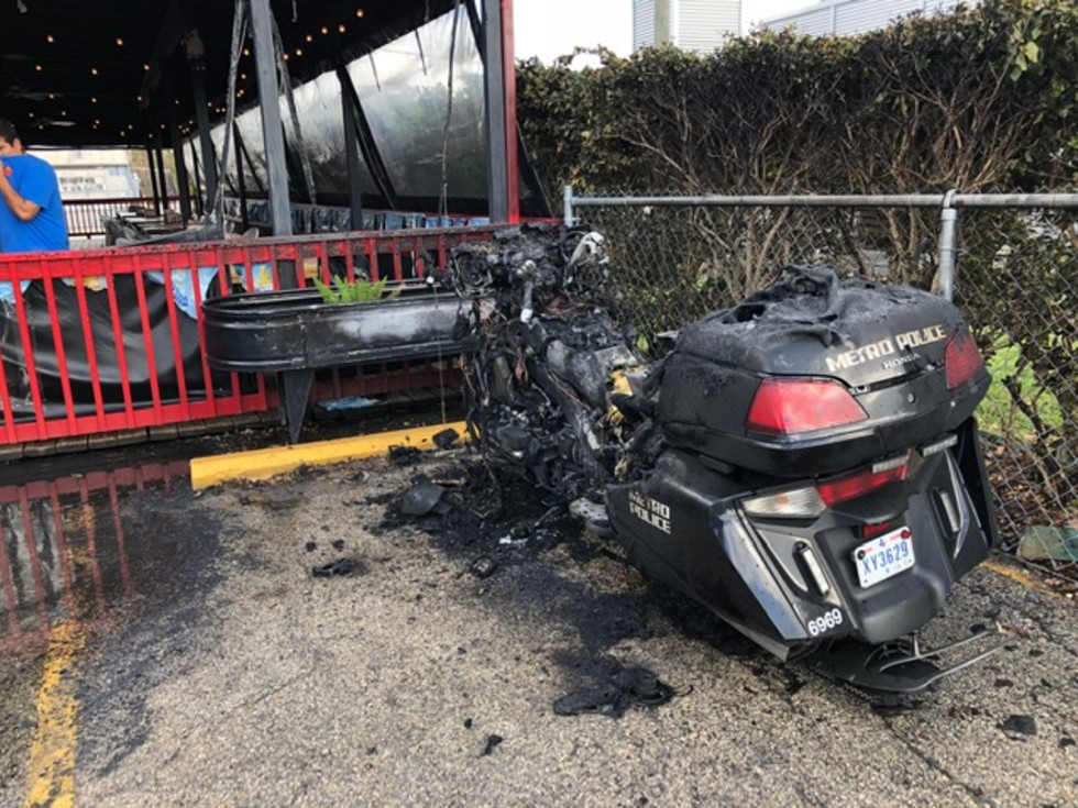 Jax Grill Metro motorcycle fire