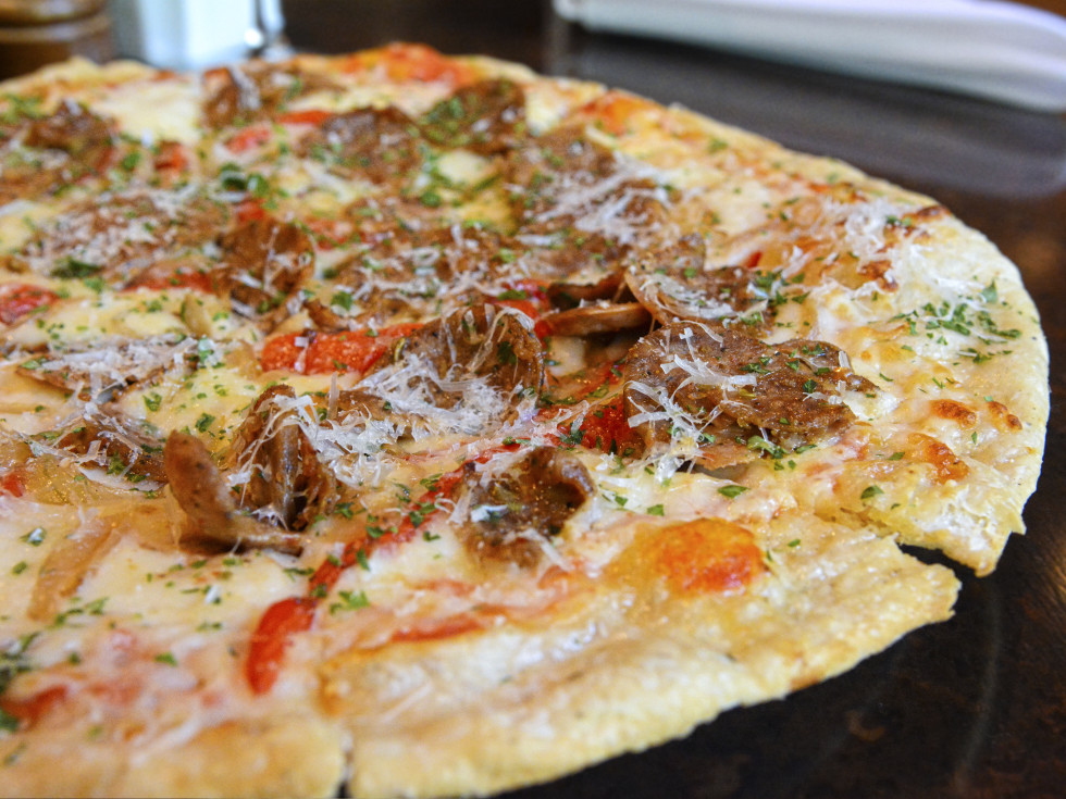 Sausage pizza from Zocca Cuisine d’Italia