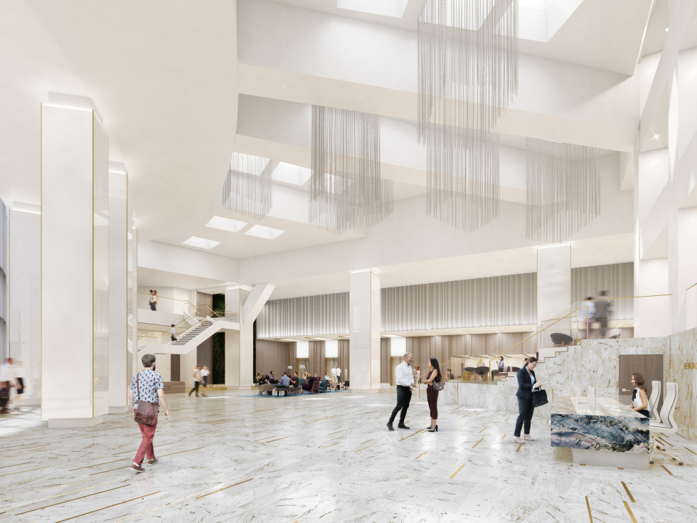 Houston downtown Heritage Plaza main lobby