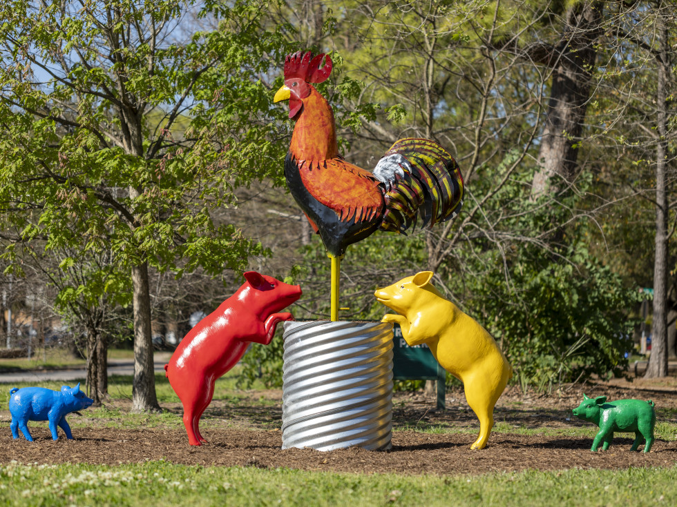 True North Heights sculptures El Gallo Monument Bob Wade