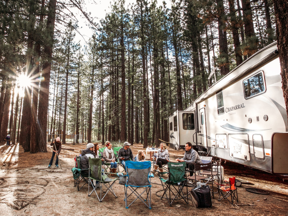 Large group camping with RV