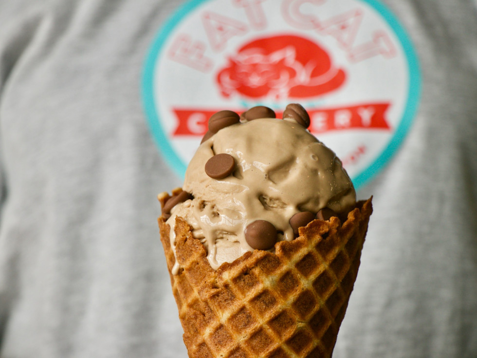 Fat Cat Creamery ice cream cone