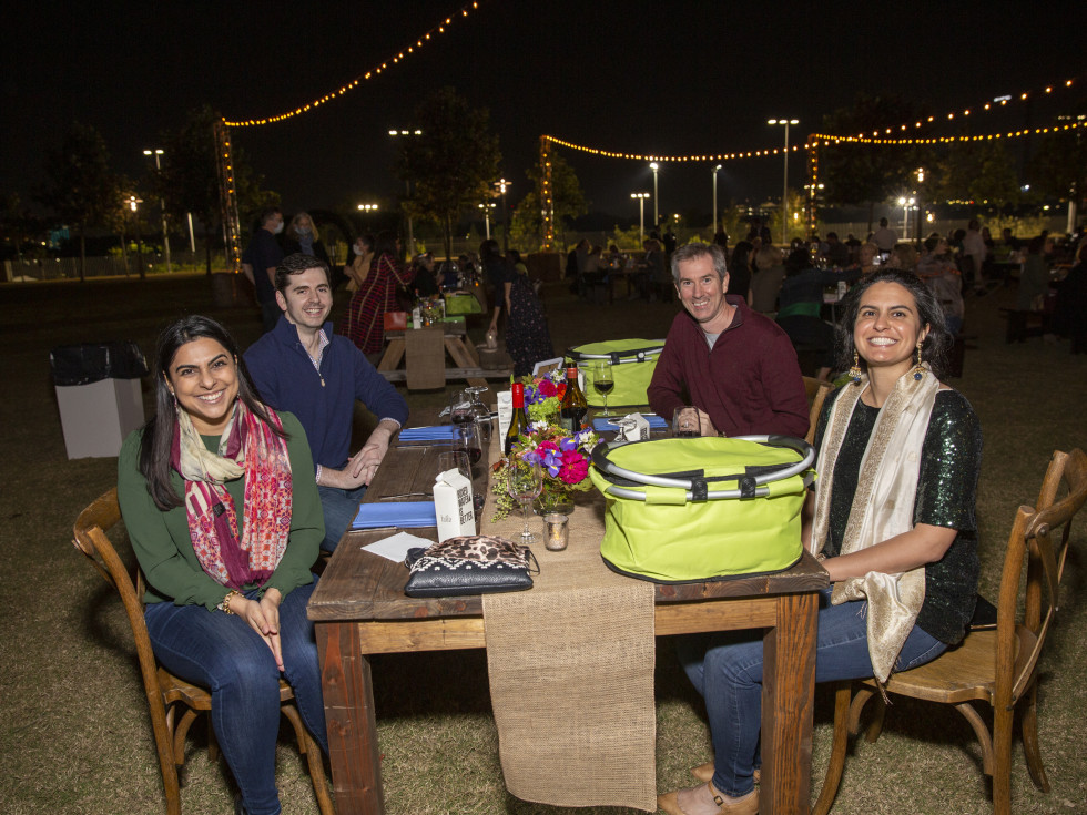 Buffalo Bayou Park picnic fifth anniversary Alisha Nathoo, Andrew Jennings, Mike Lewis, Jessie Gill