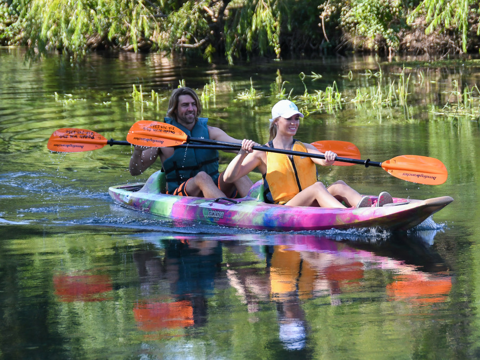 Couple kayaking
