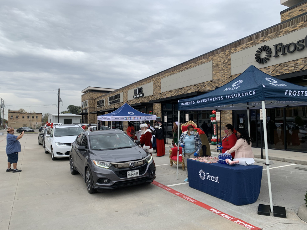 Frost Houston donation drive-through