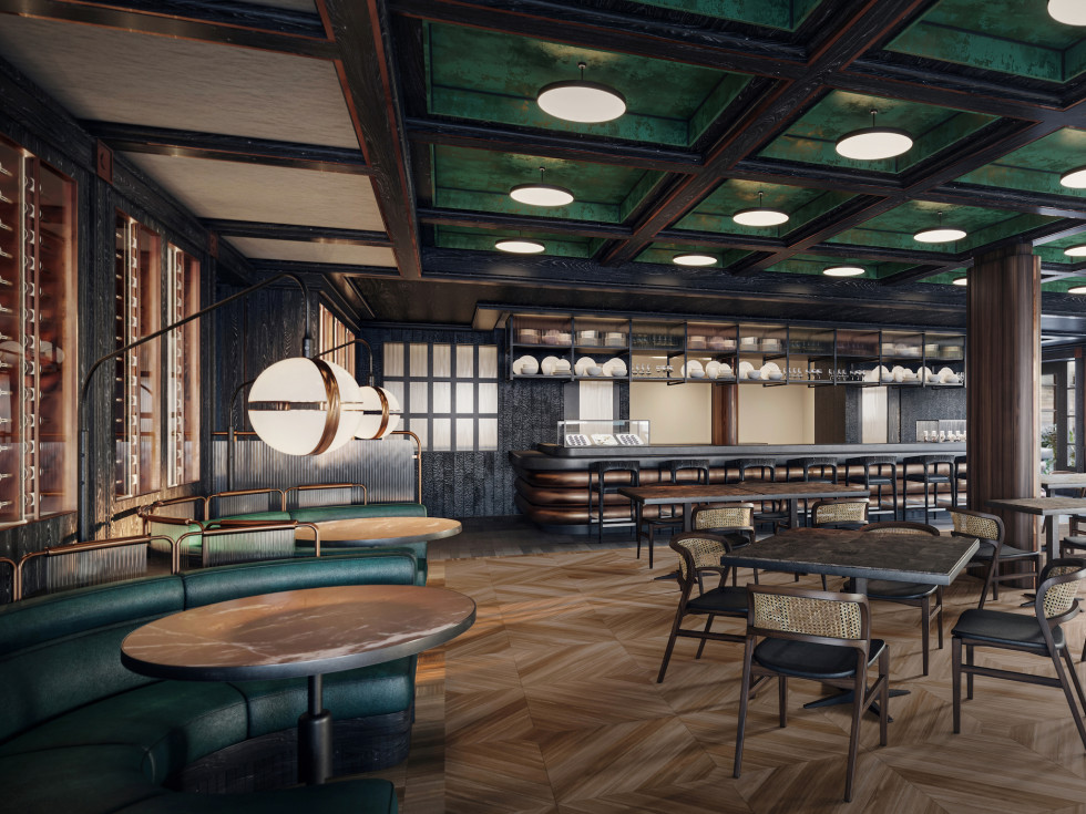Andiron Steakhouse rendering dining room