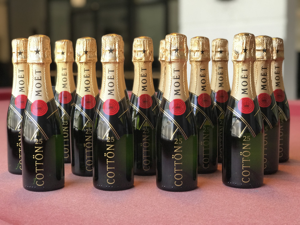 DTLAcustom Tara Martin custom Moët splits champagne
