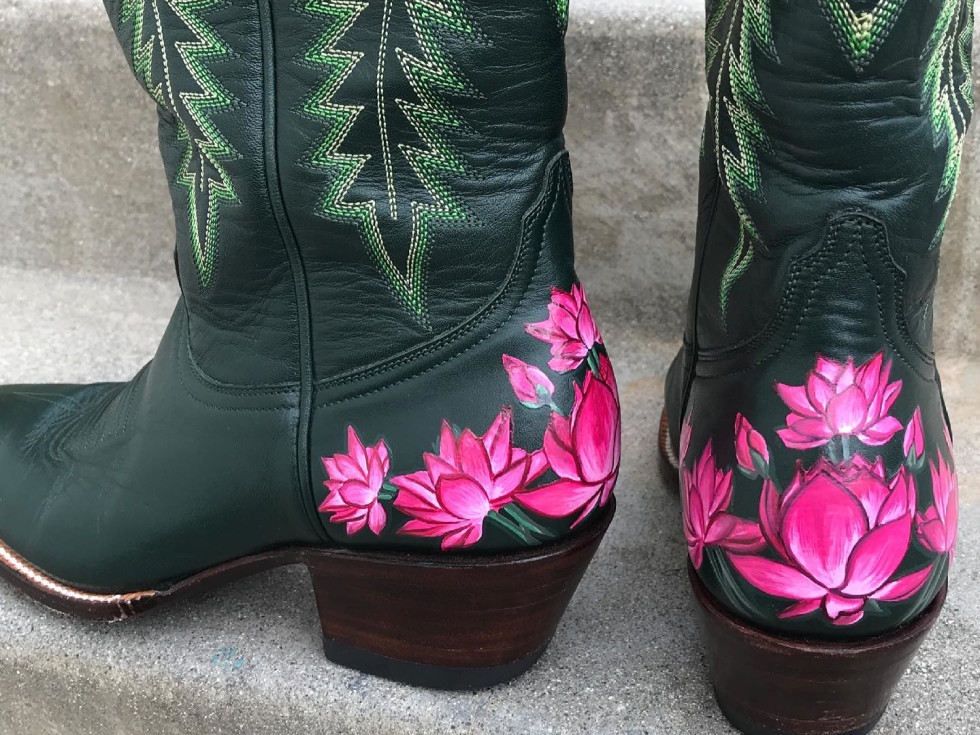 DTLAcustom Tara Martin floral cowboy boots