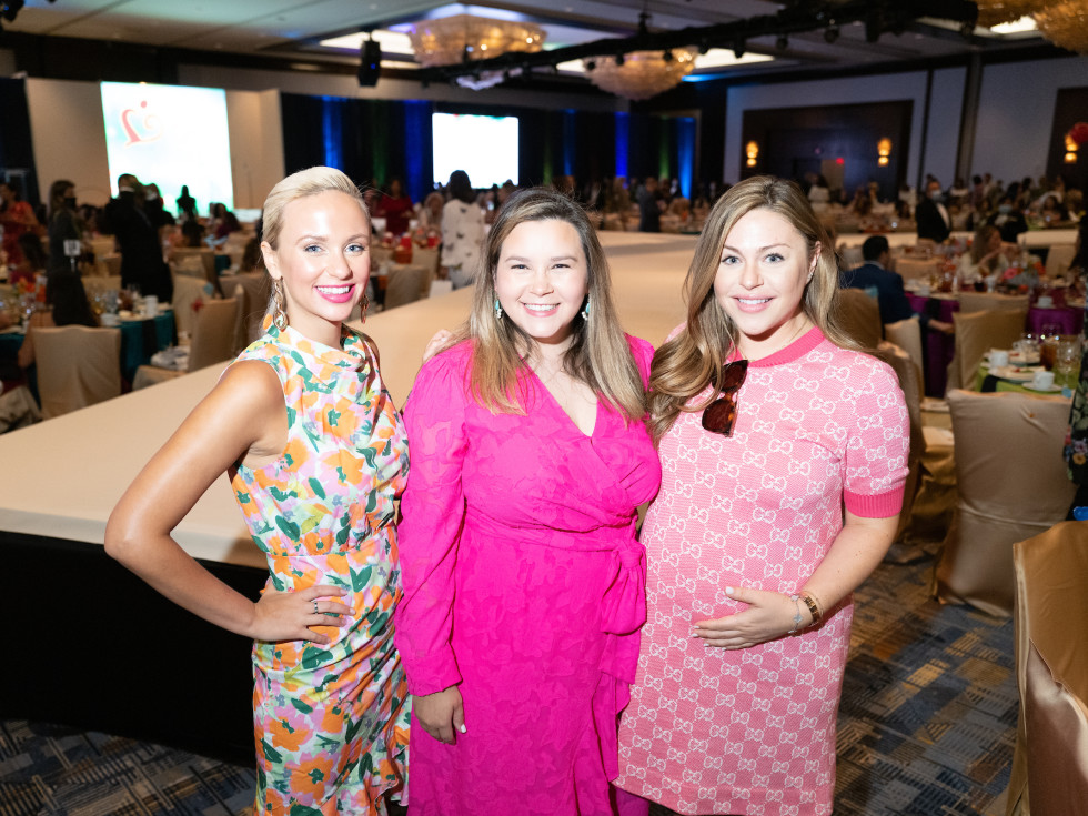 LWI Houston 2021 fashion show luncheon Alessandra Postema, Mari Glass, Lexi Marek
