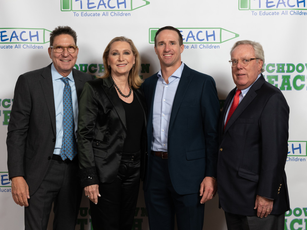 Scott McClelland, CArol Linn, Drew Brees and Mike Linn
