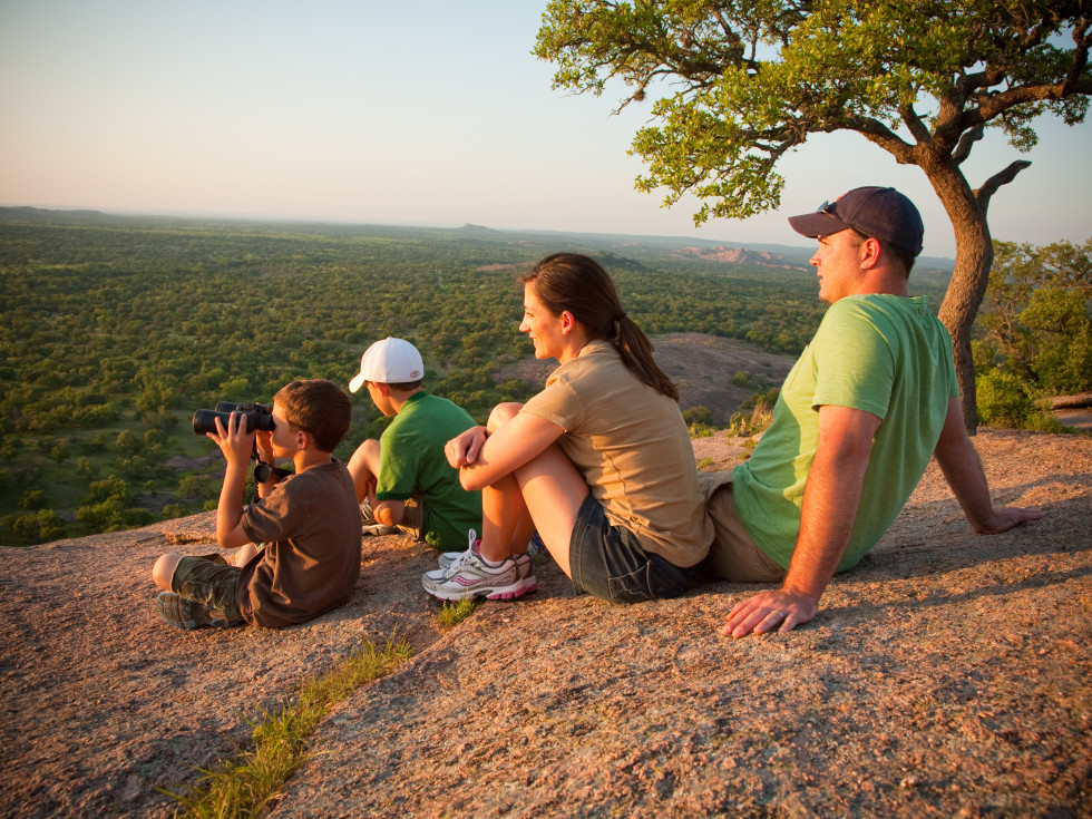 Family at Enchanted Rock in Fredericksburg
