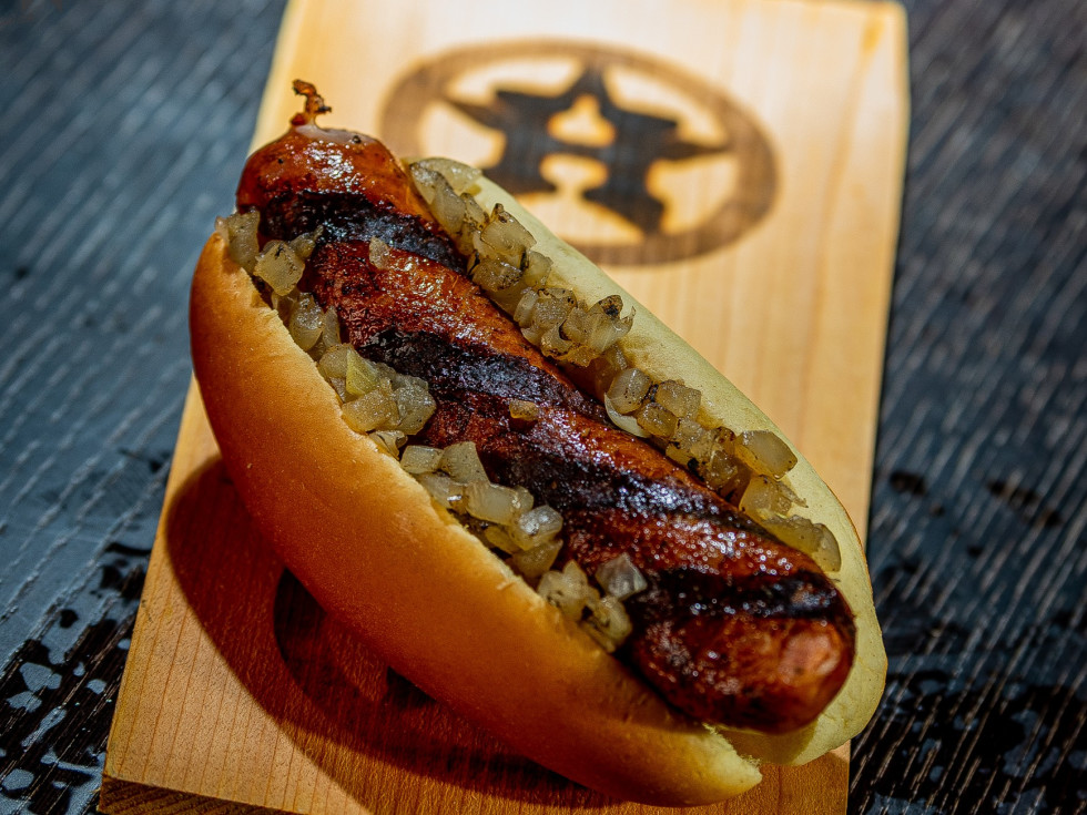 Houston Astros Minute Maid Park food 2022 Slovacek’s Crawford Bock and Cheddar Sausage