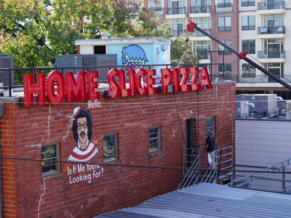 Home Slice Pizza Houston sign