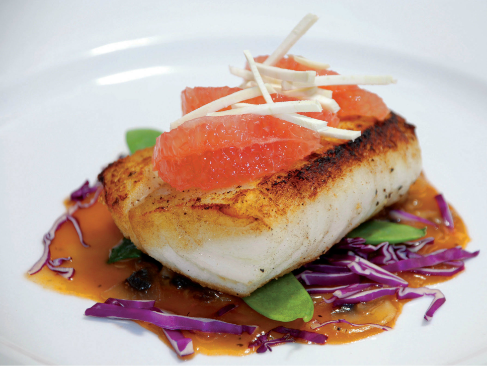 cod with grapefruit, zing by corji