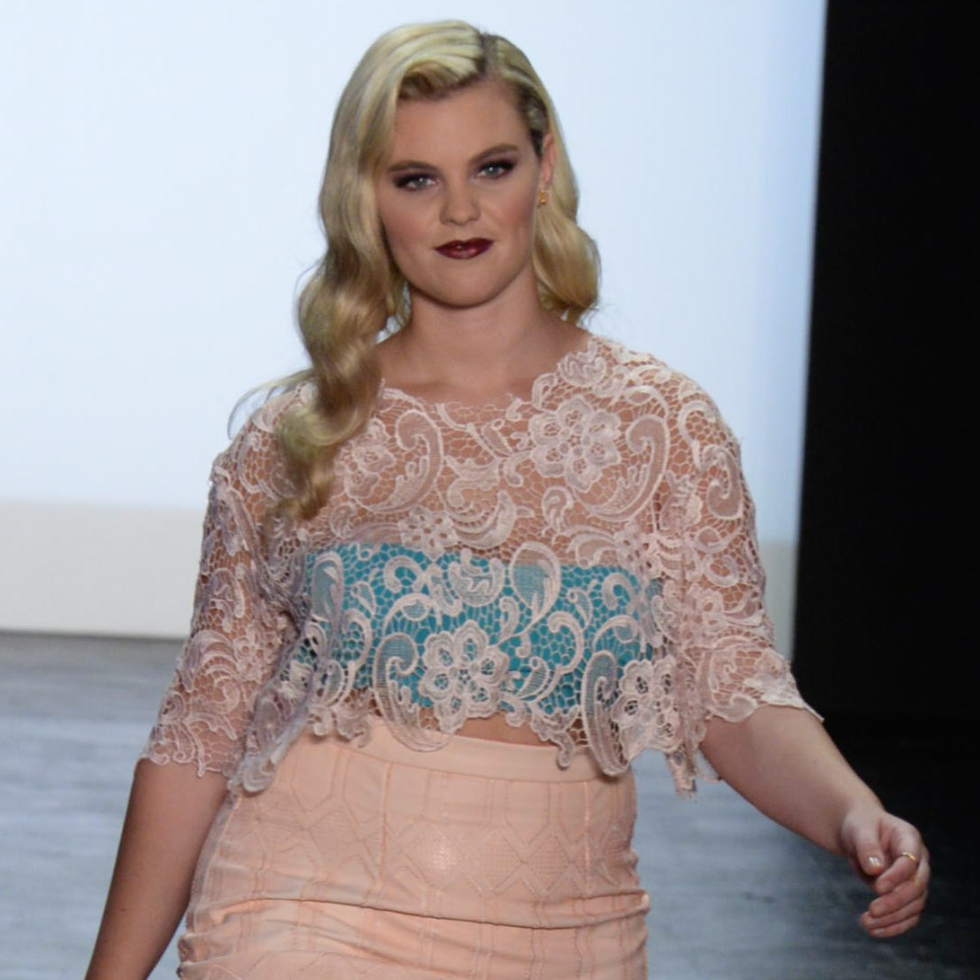 plus size model runway walk