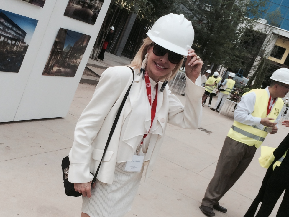 Nancy Marcus Golden at the River Oaks District hard hat tour