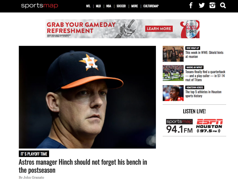 It's all sports all the time in Houston as SportsMap website debuts