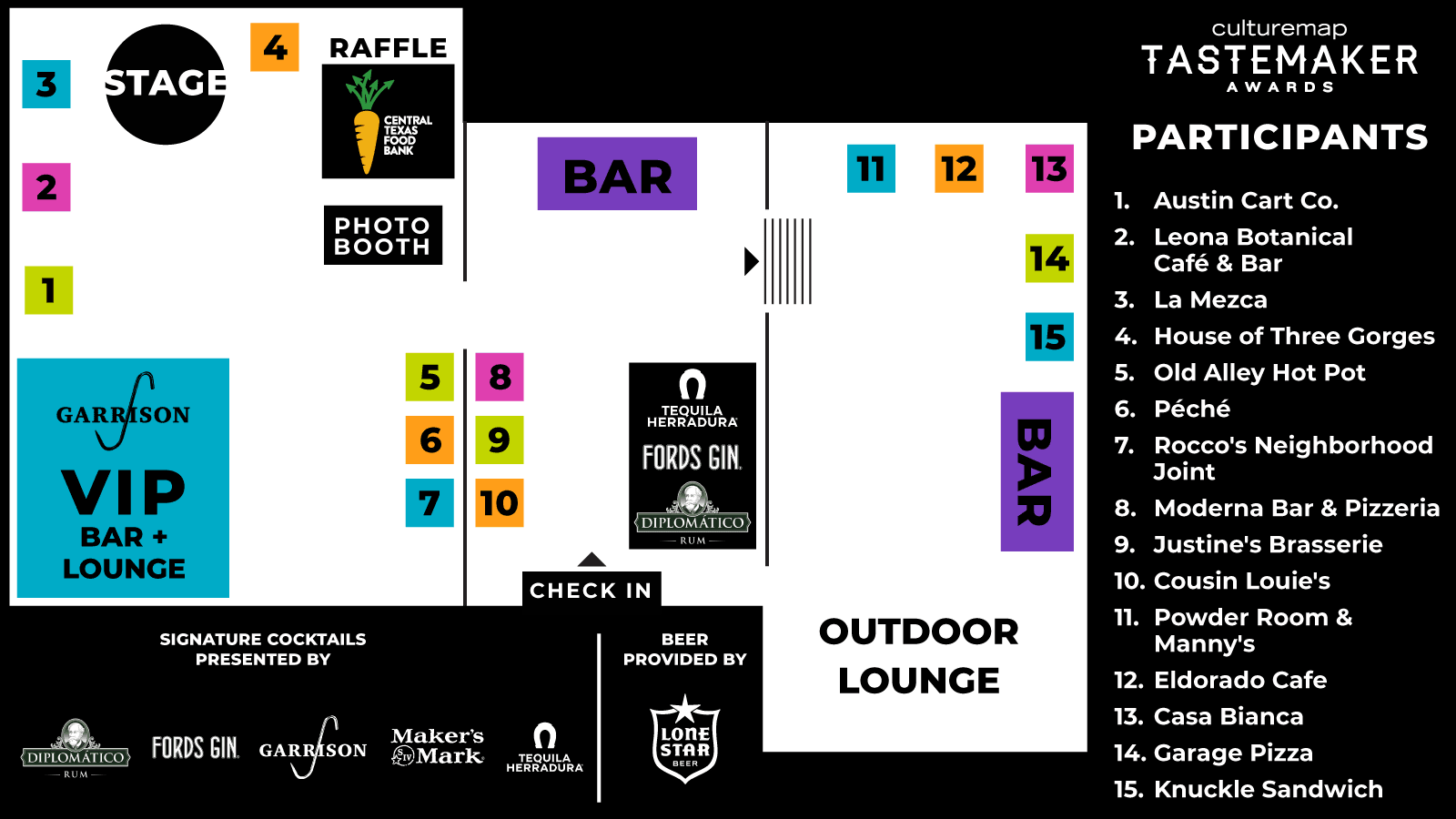 Austin Tastemaker Awards 2026 venue floor map