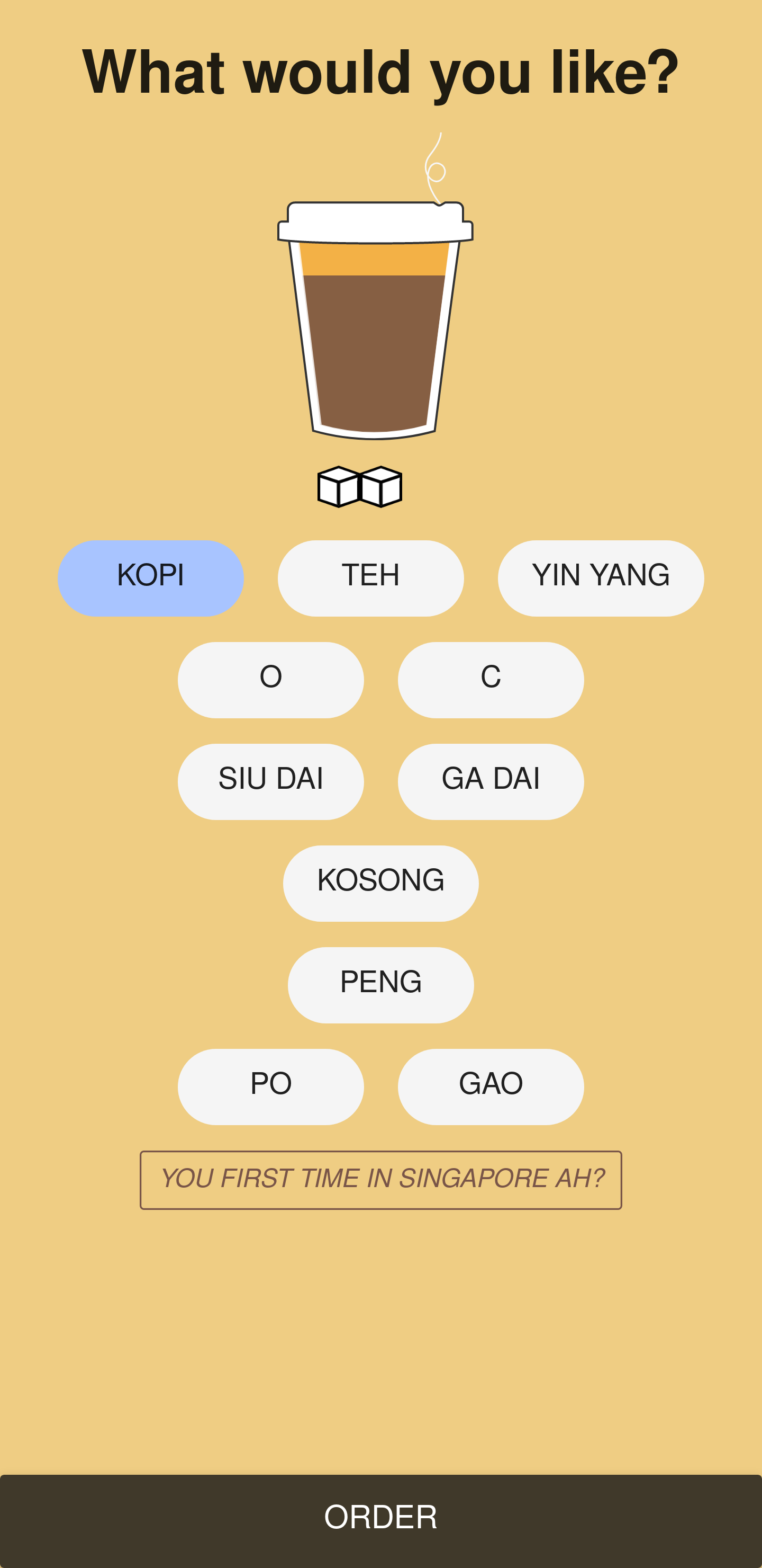 Singapore Coffee Ordering Prototype