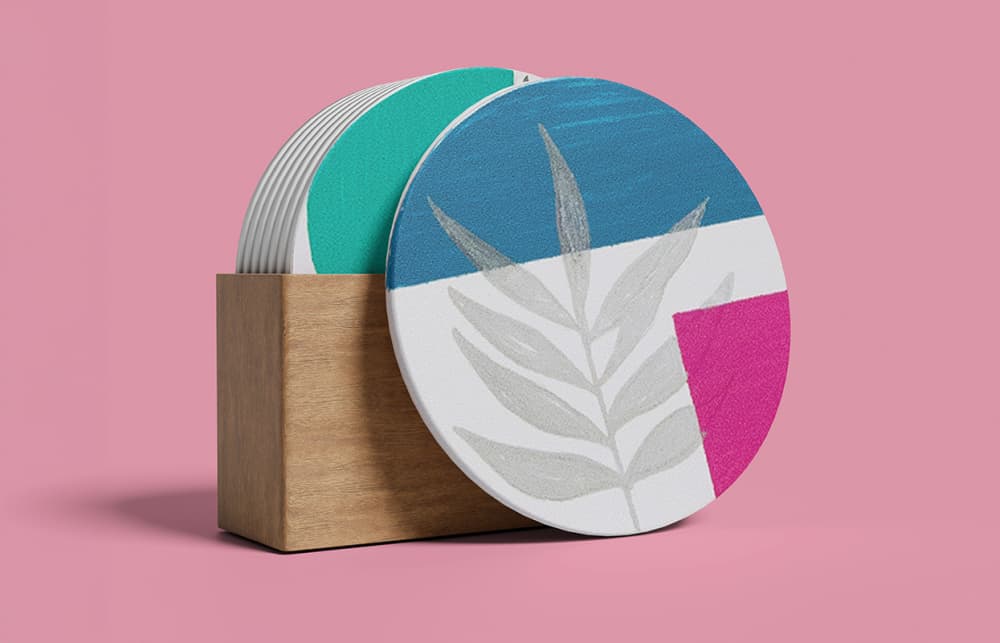 Chrome Botanical Coasters