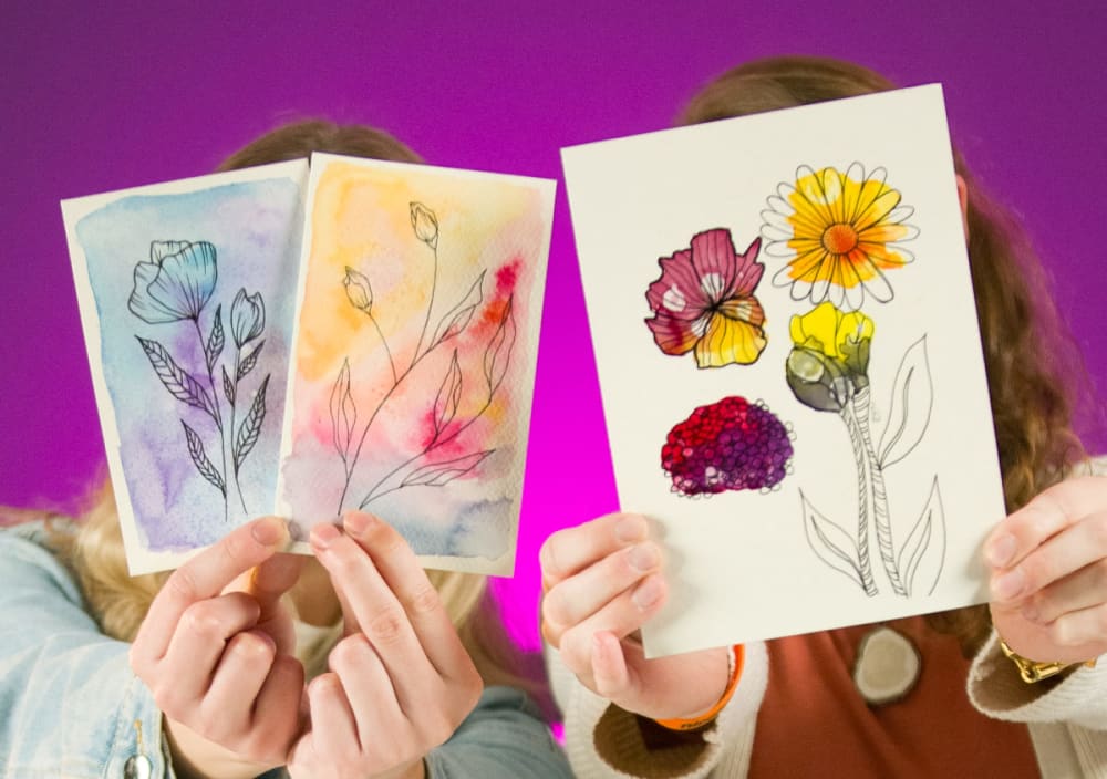 Live Replay: Floral Art- Watercolor, Alcohol, & Ink