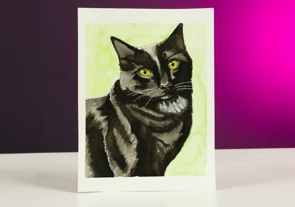 Watercolor Pets 5: Black Fur – Cat