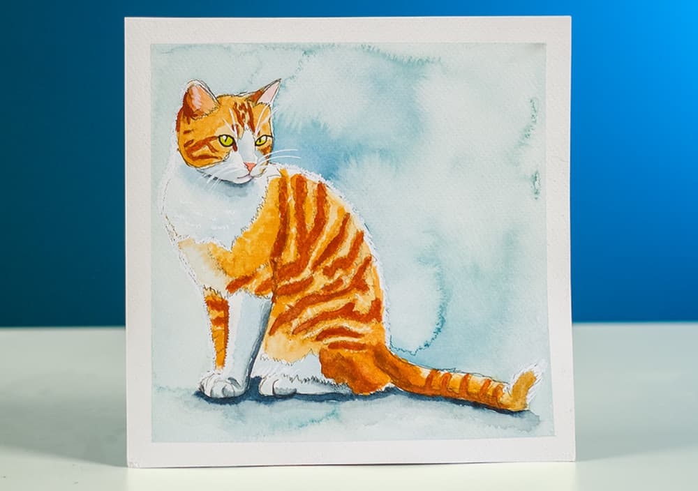 Watercolor Pets 6: Orange-Striped Cat