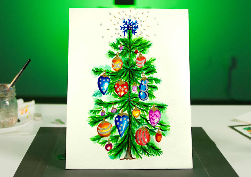 Live Replay: Watercolor Christmas Tree