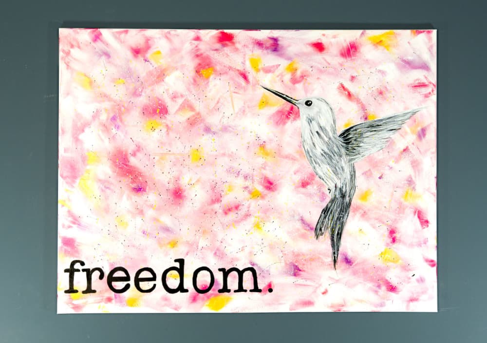 Large-Scale Artwork: Hummingbird With Text