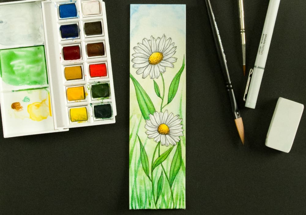 Sketchbox July 2024: Daisy Bookmark