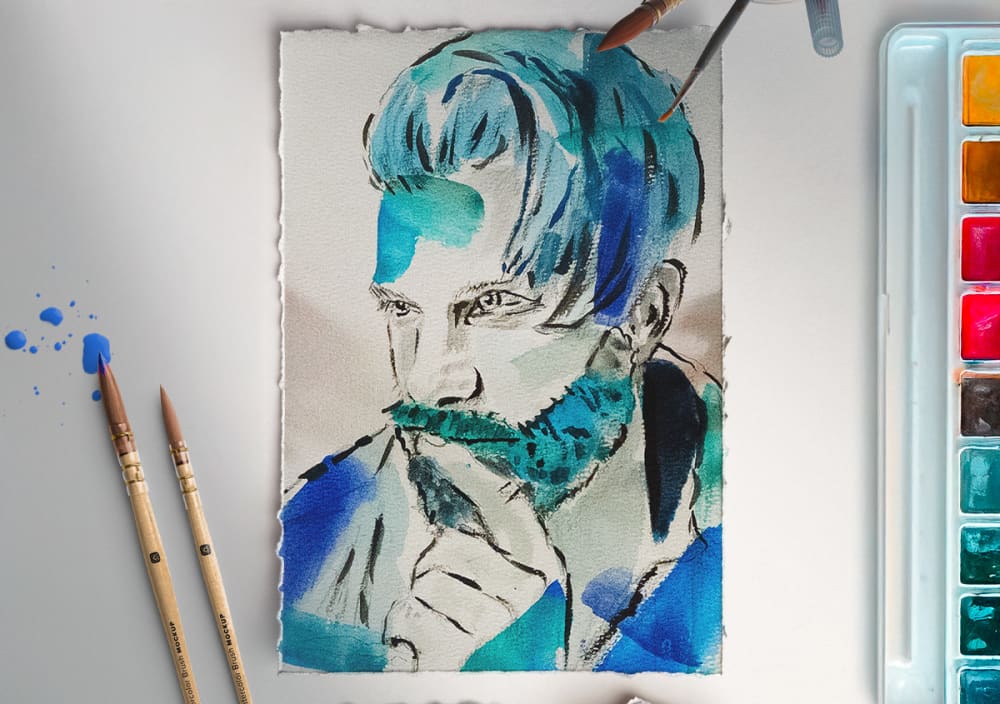 Watercolor Monochrome Portrait Cupixel Watercolor Monochrome Portrait Cupixel